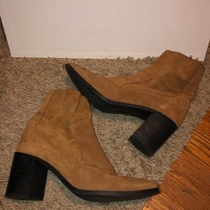 ZARA Women’s real leather mid booties.